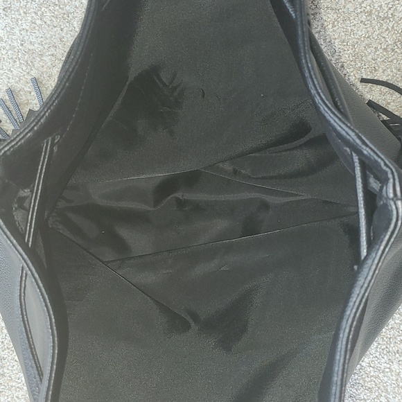 NWOT new Victoria's Secret Black Fringe BackPack Limited Edition W/ Drawstrings - Picture 10 of 12